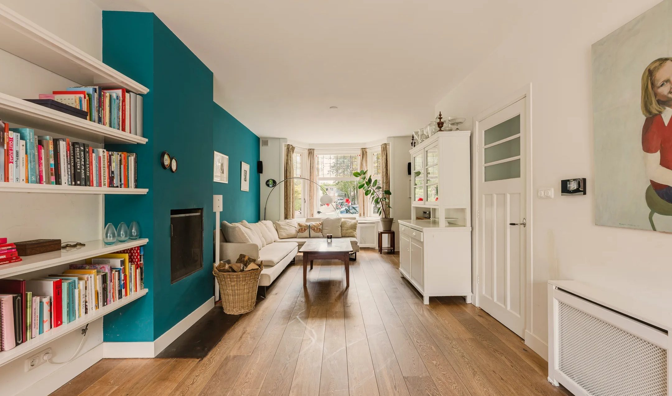 De living van het huis van Tijl Beckand