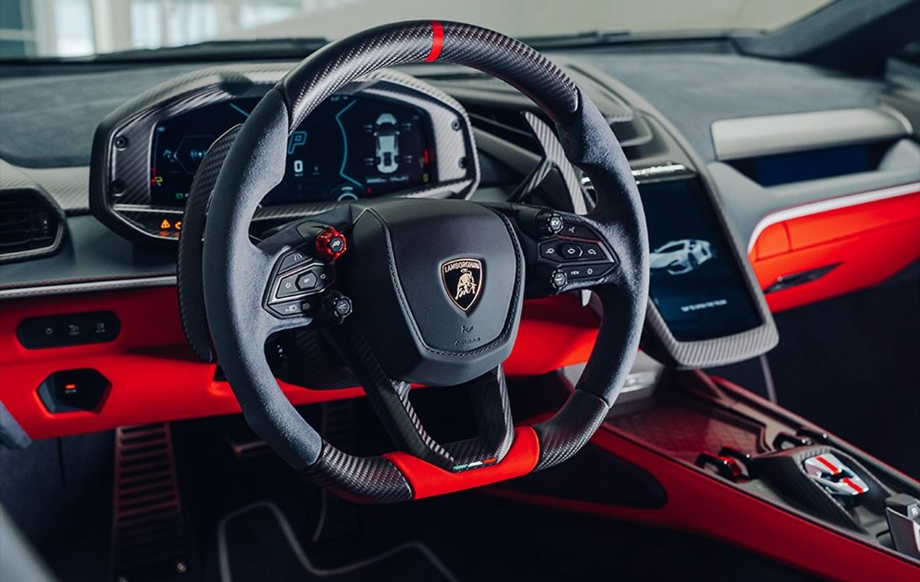 Het interieur van de supercar