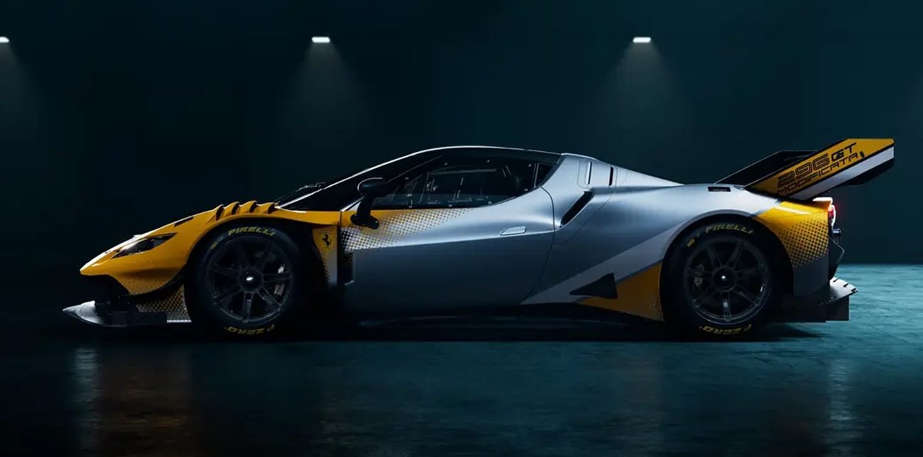 De zijkant van de sportauto