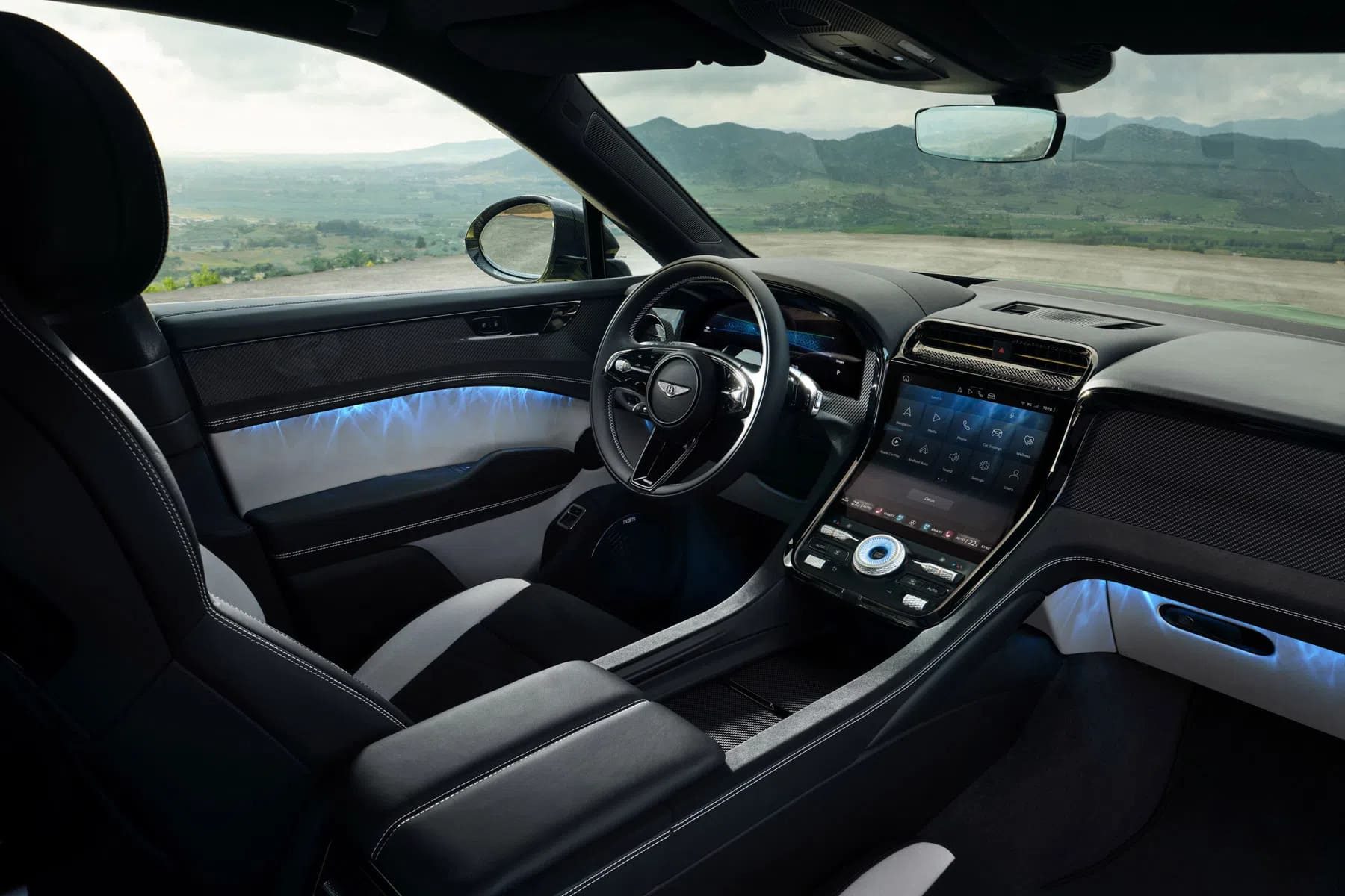 Het interieur van de Bentley Torcal