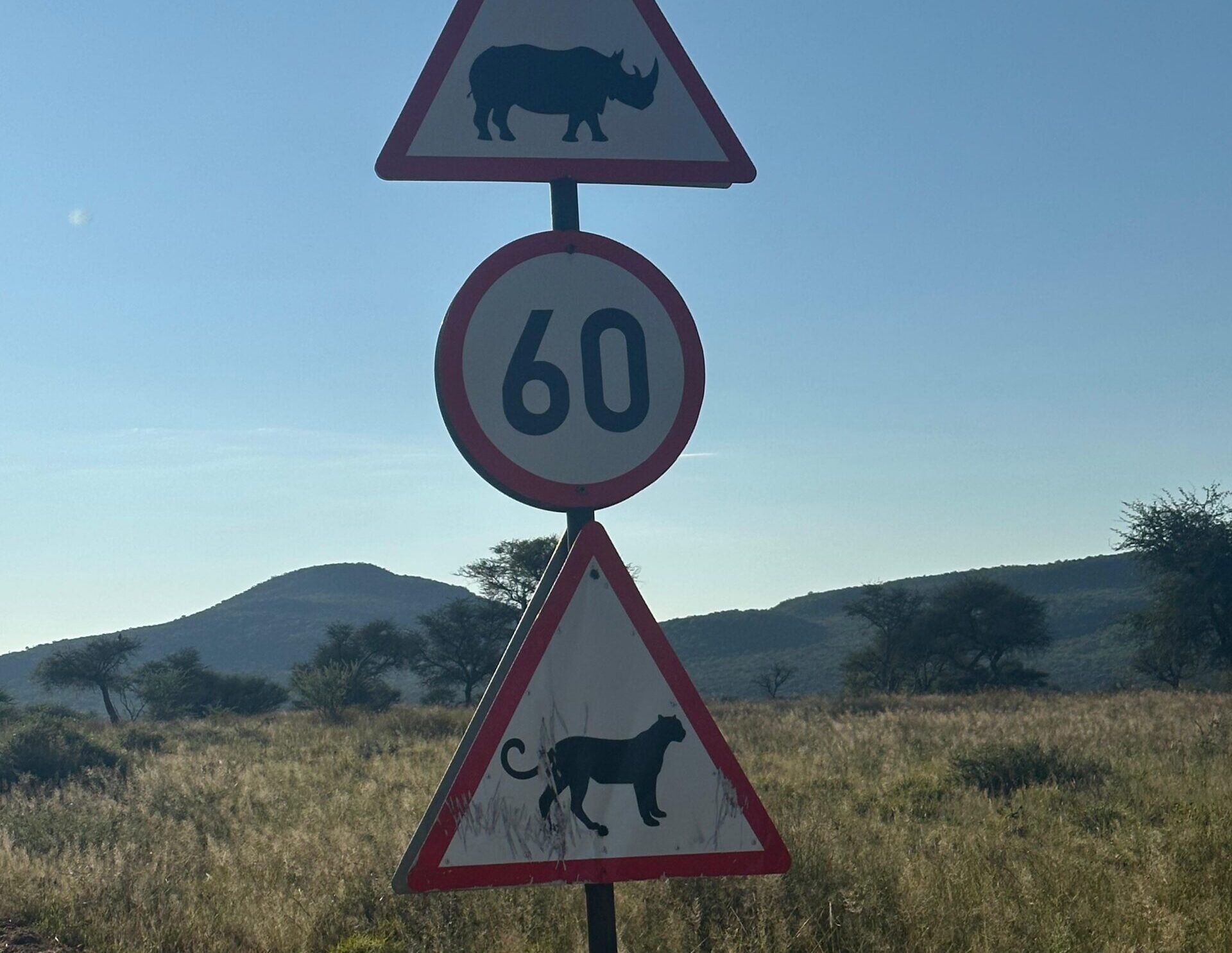 Verkeersborden in Namibië