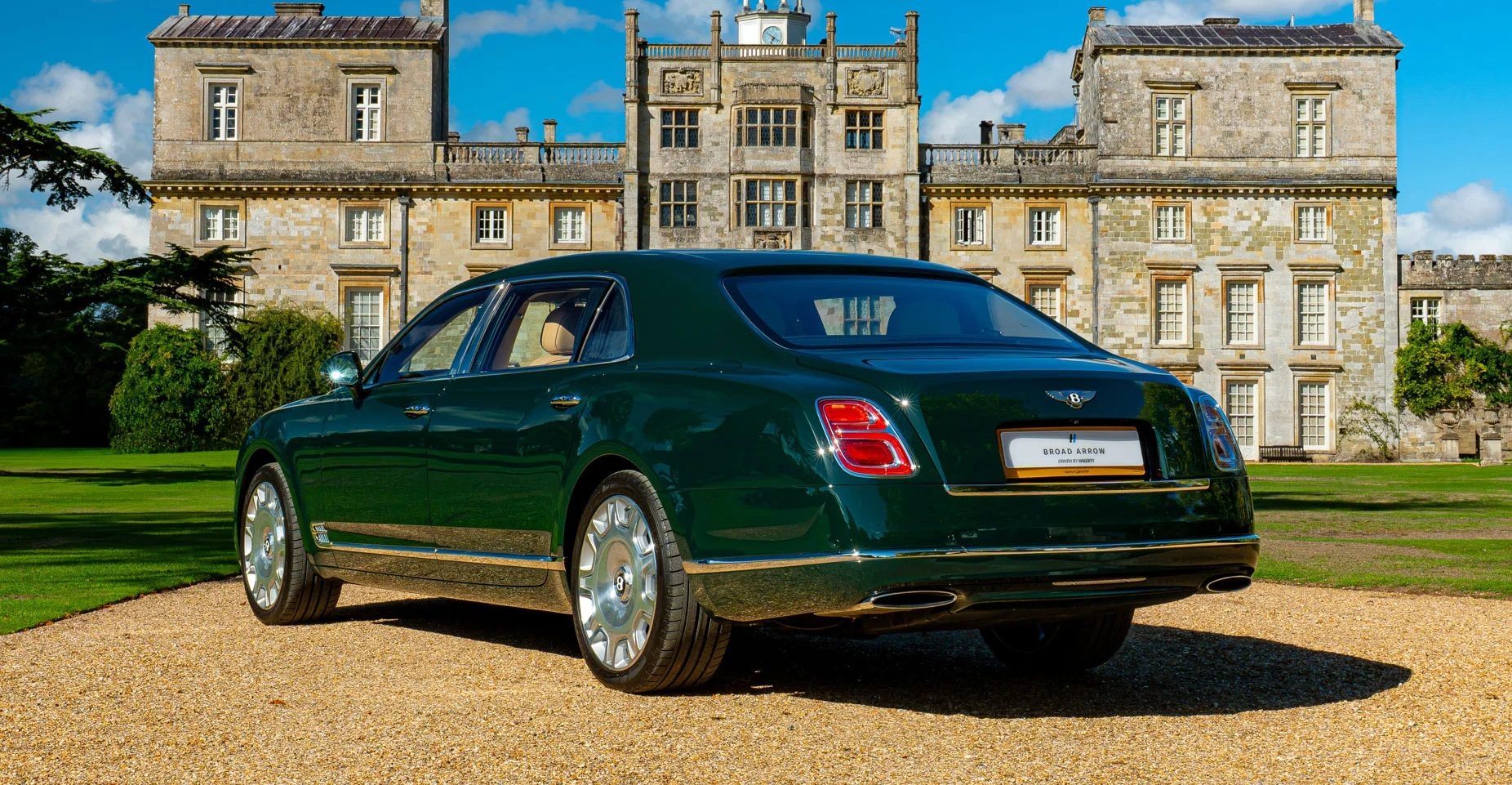 De achterzijde van de voormalige Bentley van Queen Elizabeth II