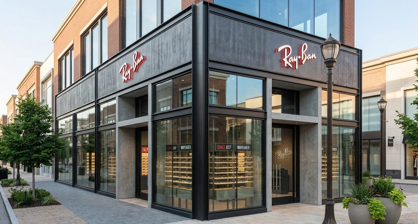 Een Ray-Ban-winkel, waar een familieruzie door begonnen is
