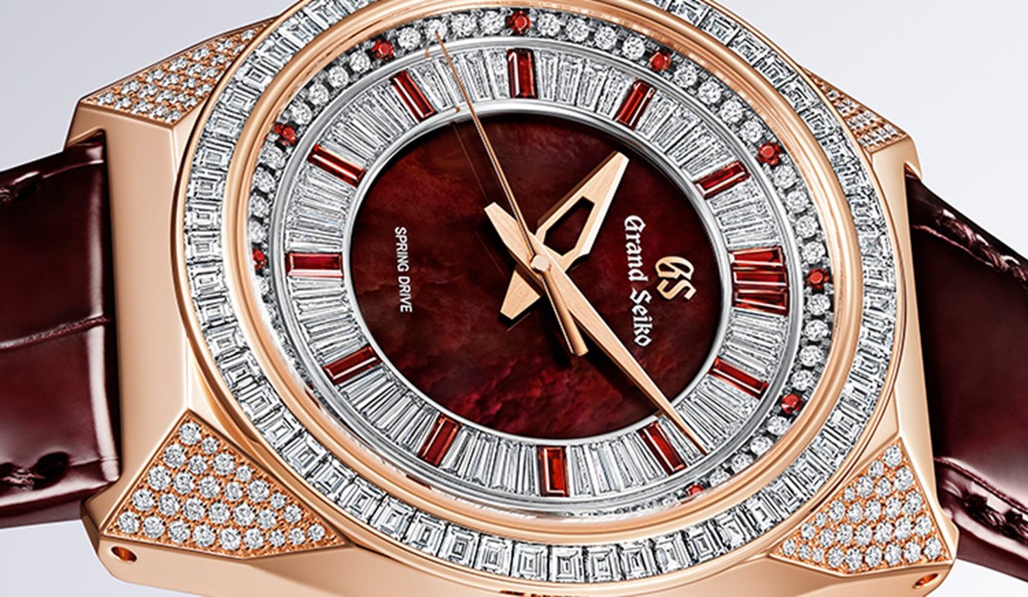 De wijzerplaat van het horloge van Grand Seiko