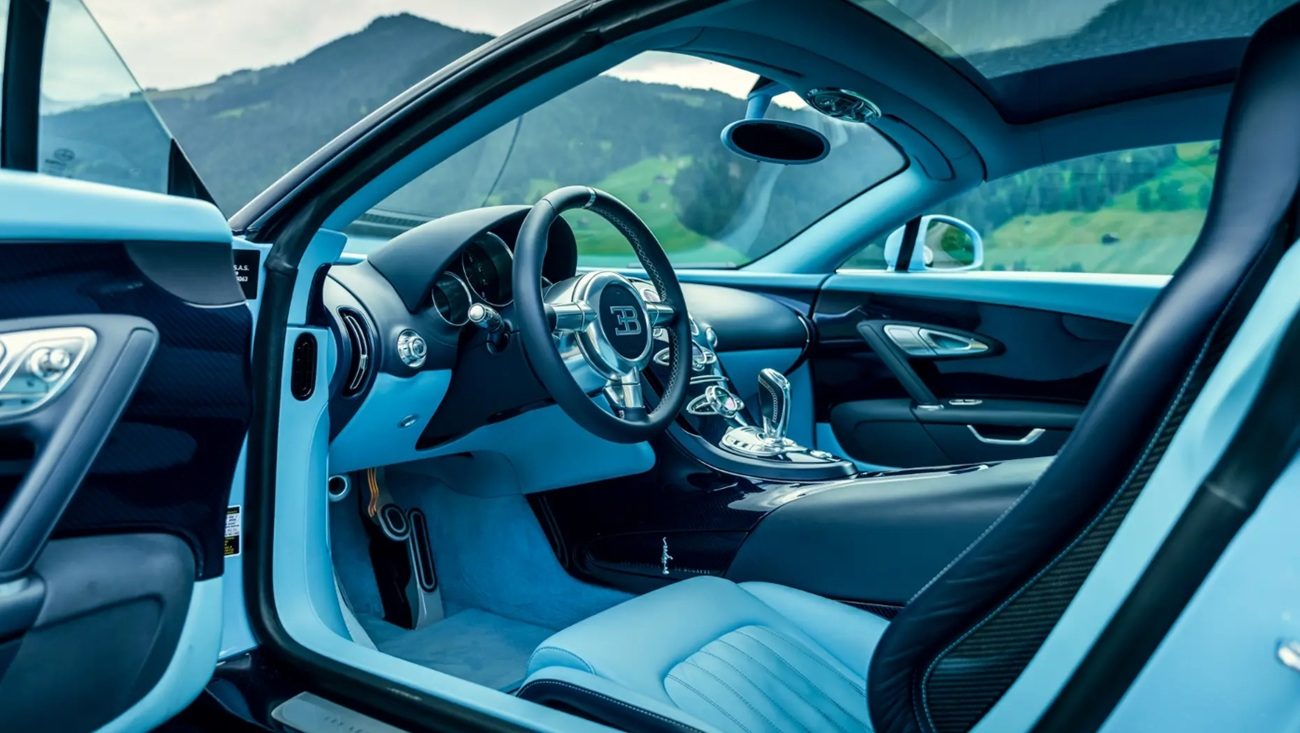 Het interieur van de Bugatti Veyron