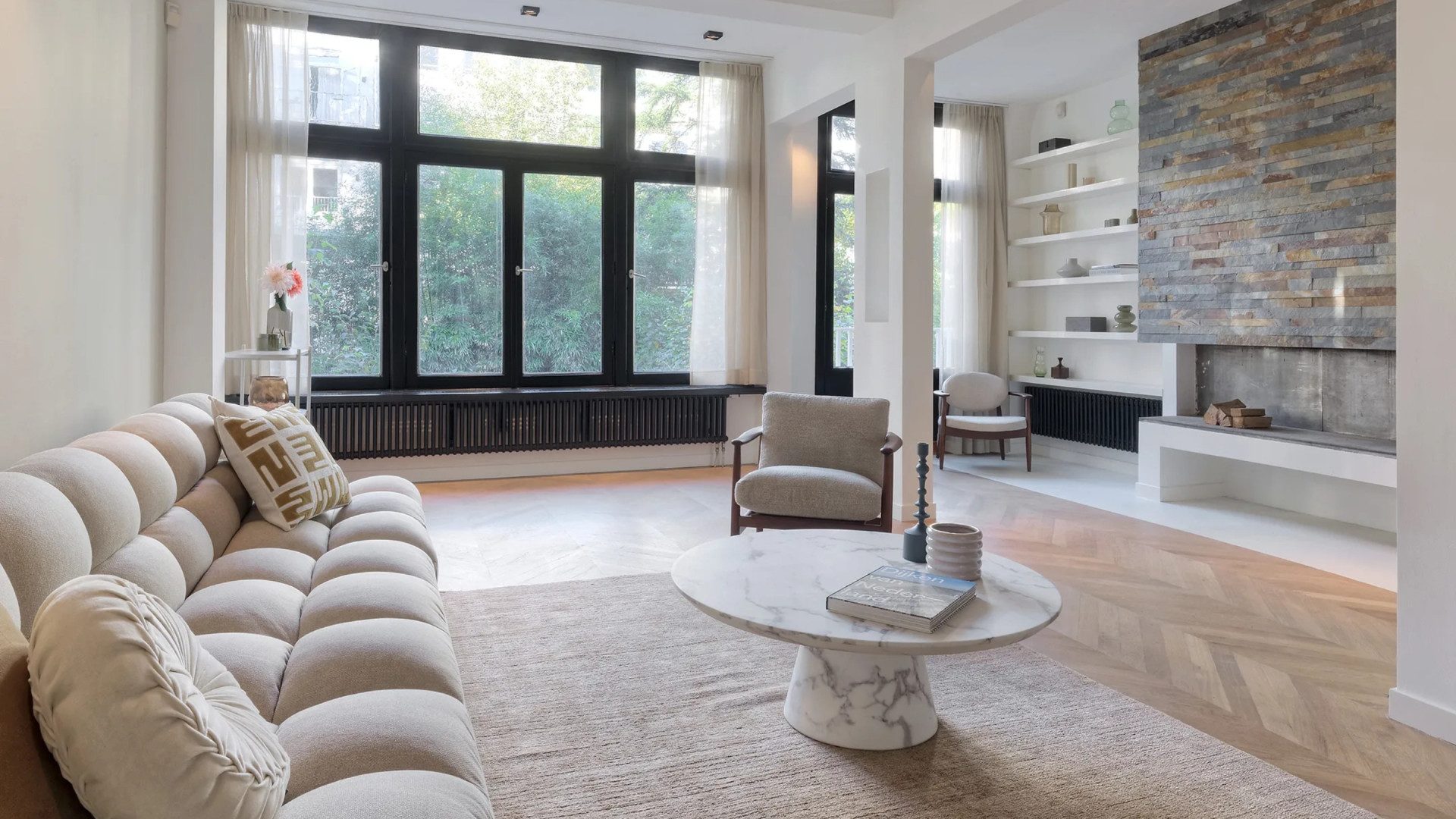 De living van het huis van Sander Lantinga