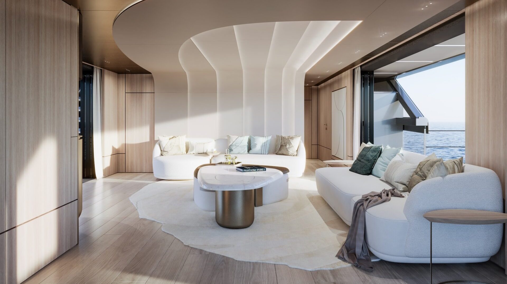 Het interieur van het superjacht