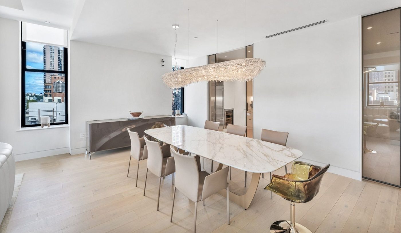 De eetkamer van het voormalige penthouse van Lady Gaga