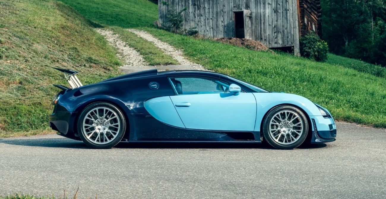 De zijkant van de unieke hypercar