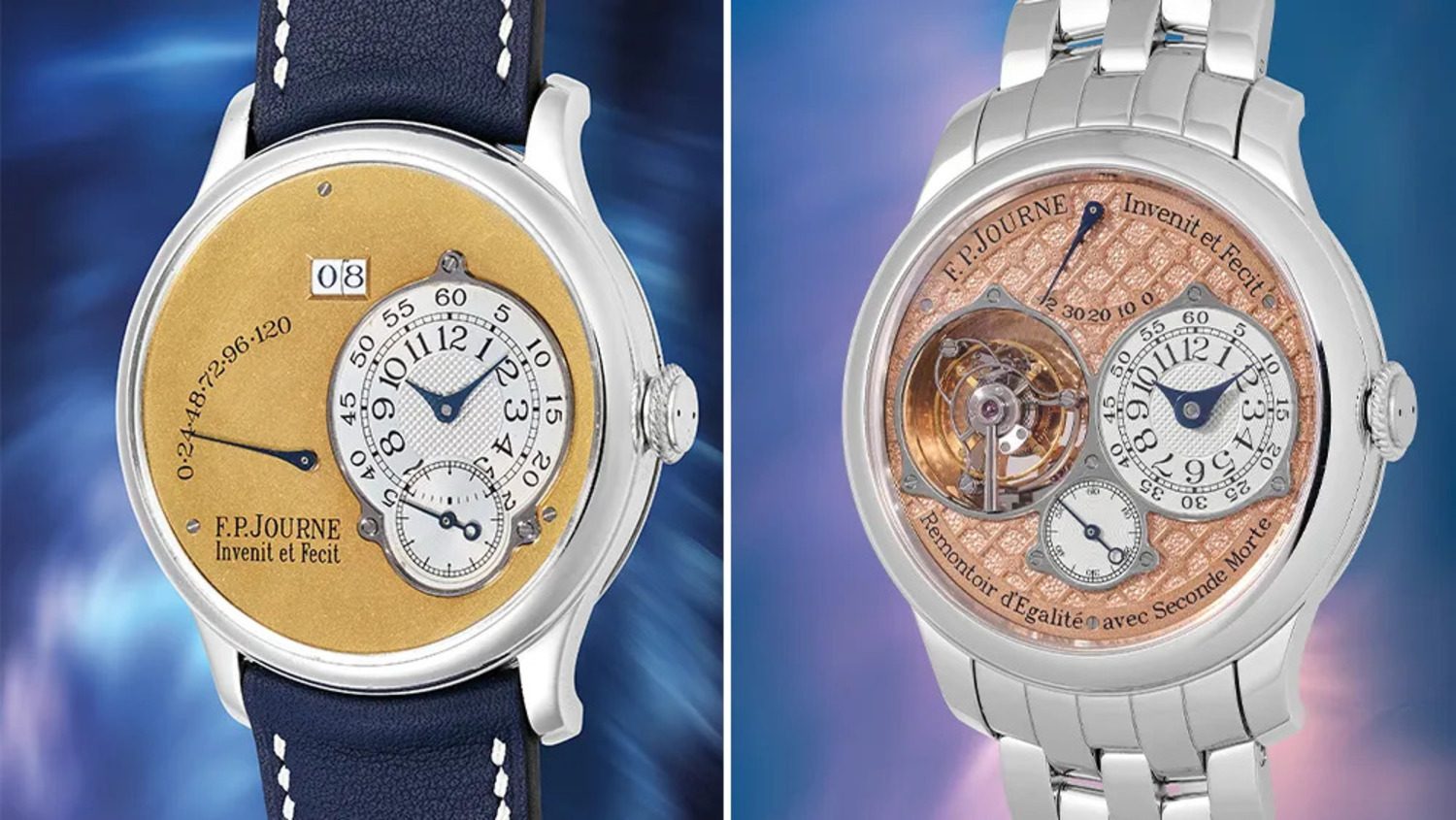 Het Octa R&eacute;serve de Marche-horloge en het Tourbillon Souverain &lsquo;R&eacute;gence Circulaire&rsquo;-horloge van F.P. Journe die naar de veiling gaan