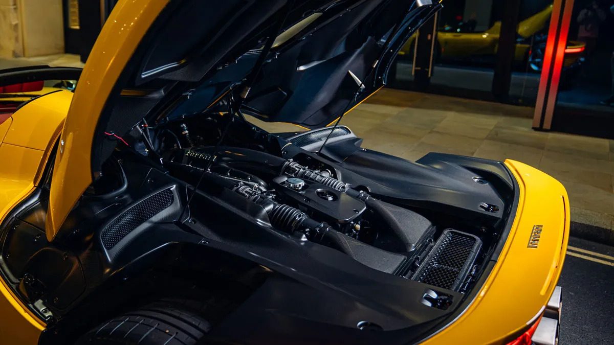 Een detailshot van de Ferrari Daytona SP3