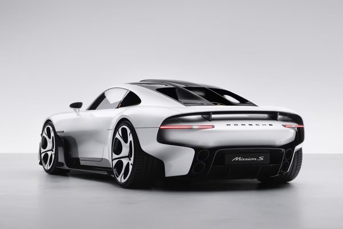 De achterzijde van de nieuwe Porsche Mission S