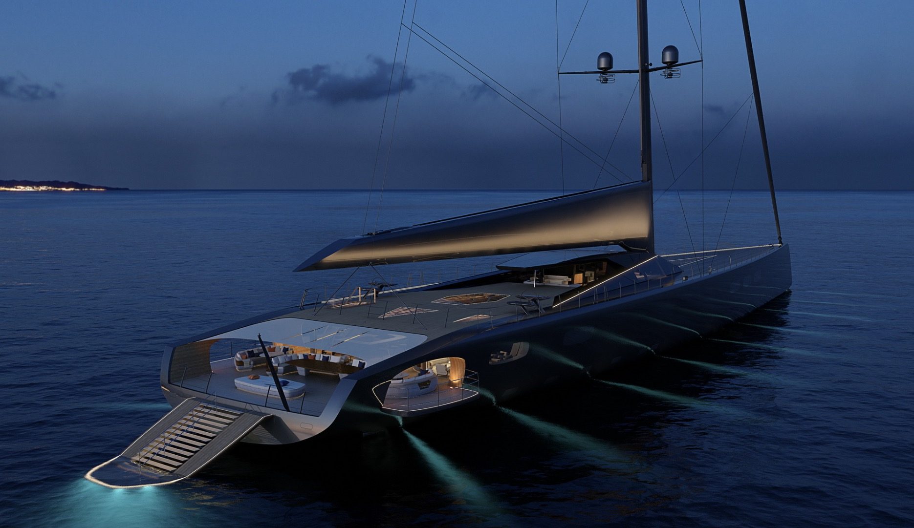 De achterzijde van project 410 van Royal Huisman