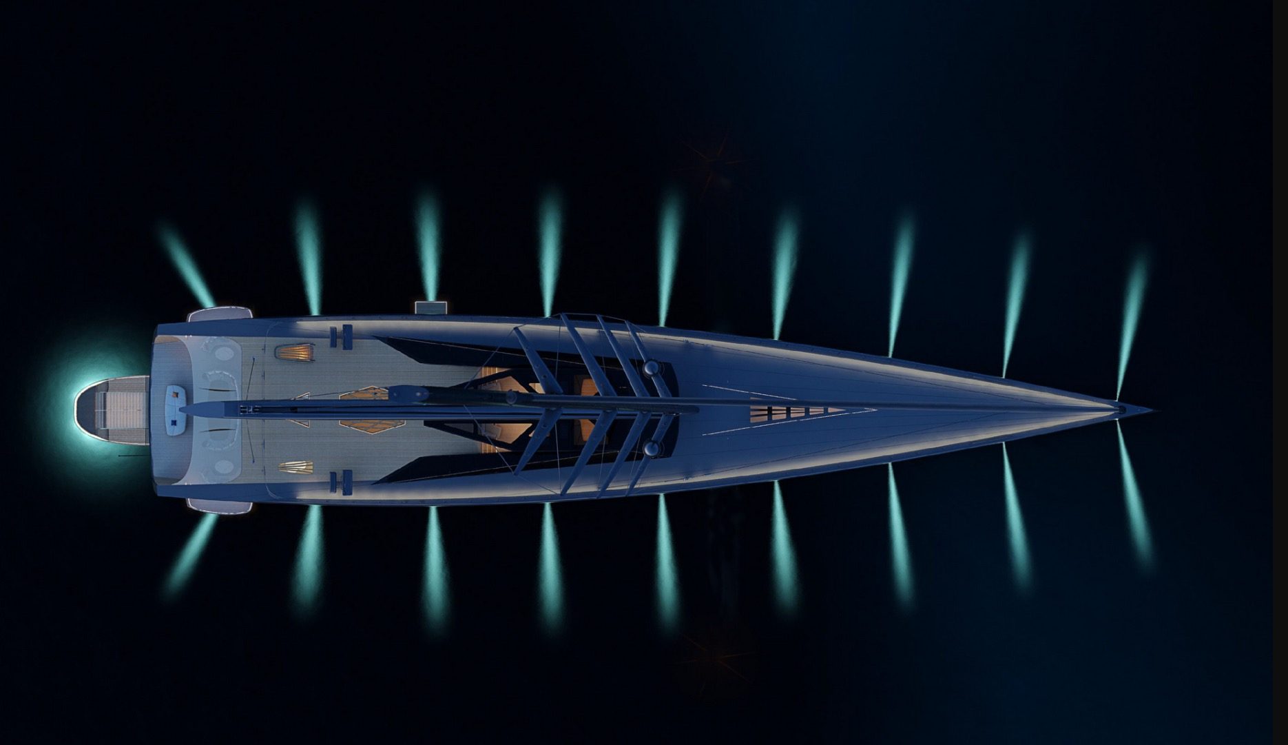 Het bovenaanzicht van Project 410 van Royal Huisman