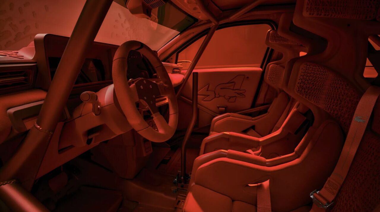 Het interieur van de in samenwerking met Lacoste ontwikkelde Alpine A290
