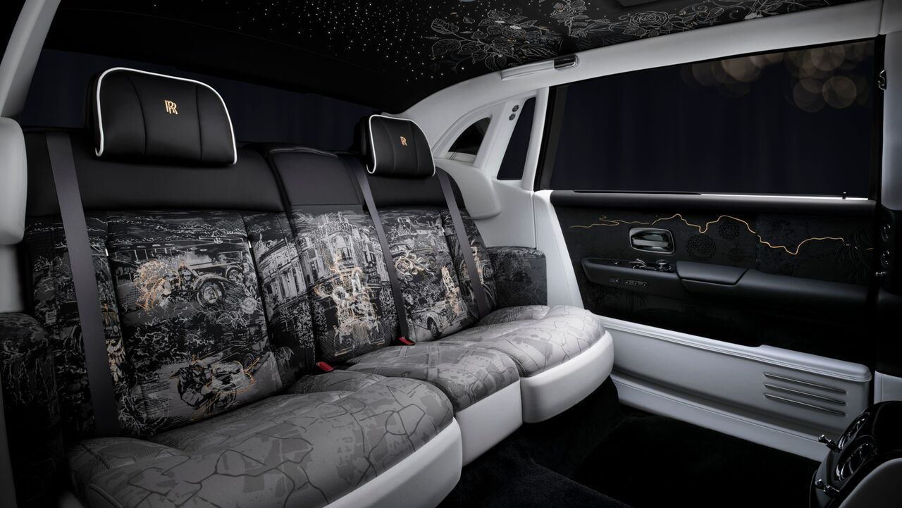 Het interieur van de Rolls-Royce Phantom Centenary