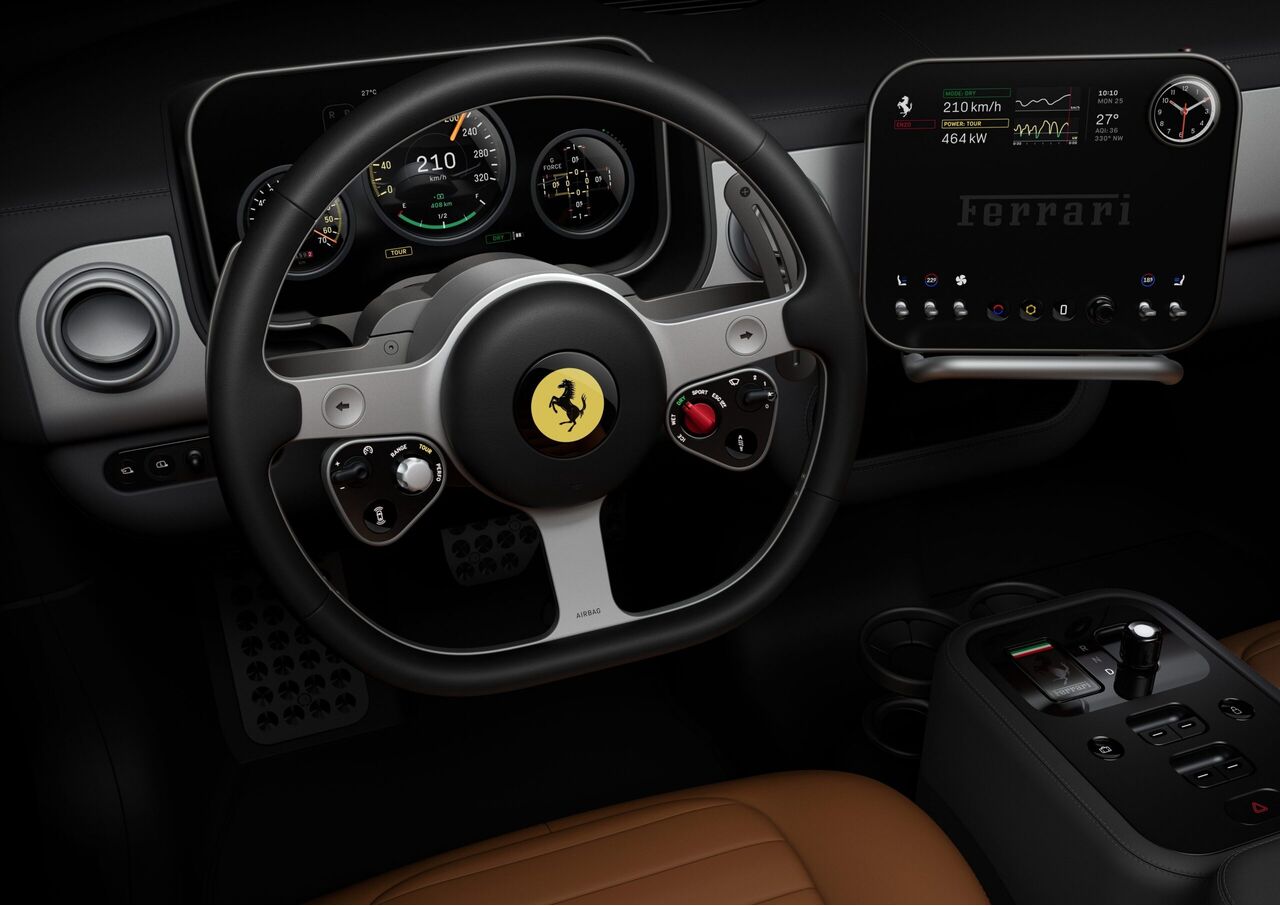 Het dashboard van de Ferrari Luce