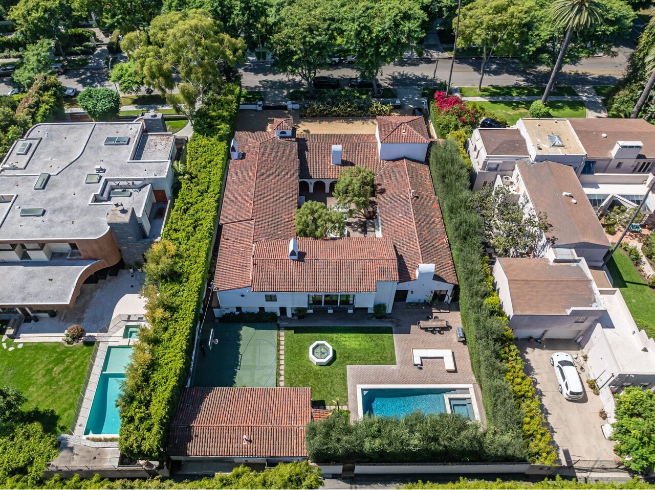 De voormalige villa van Diane Keaton vanaf boven