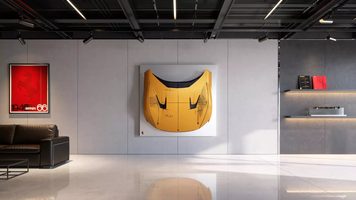 Ferrari Sketch Body aan de muur