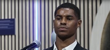 Marcus Rashford tijdens zijn presentatie bij FC Barcelona
