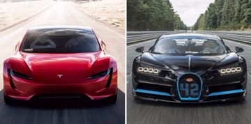 Tesla Roadster of Bugatti Chiron wie is de baas Pure Luxe