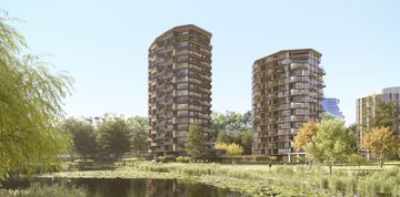 Een impressie van de nieuwe Nobu-woontorens in Amsterdam
