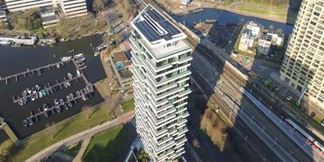 Het desbetreffende penthouse in Amsterdam