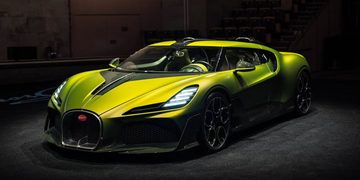 De voorzijde van de Bugatti Brouillard