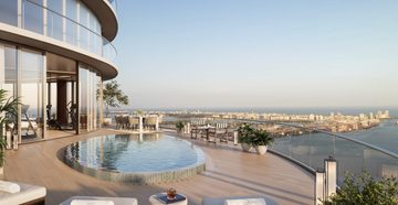 Uitzicht vanaf het nieuwe appartement van Lionel Messi in de Cipriani Residences-toren in Miami