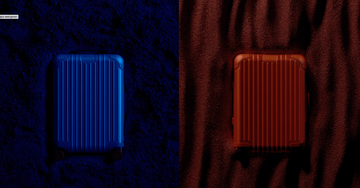 Rimowa aluminium koffers marine scarlet kleuren Pure Luxe