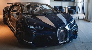 De Bugatti Chiron Super Sport in de lobby van hotel La Res&egrave;rve in Knokke-Heist