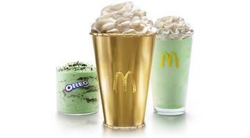 mcdonalds shamrock shake milkshake beker veiling Pure Luxe