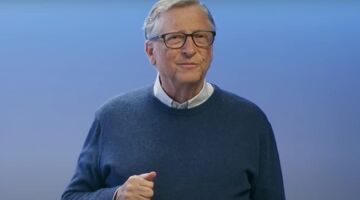 Bill Gates tijdens een conferentie van Microsfot
