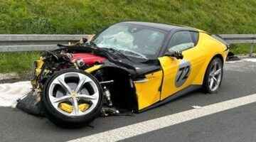 De gecrashte Ferrari 12Cilindri