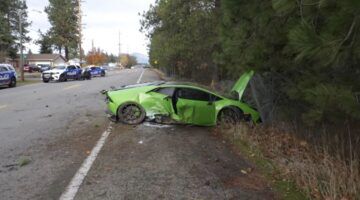 De gecrashte Lamborghini Huracán van YouTuber Jake Schnatter