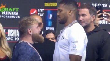 Jake Paul droeg een zeer extravagante ketting tijdens de staredown met Anthony Joshua
