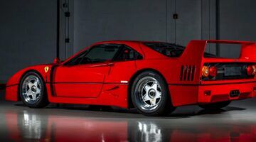 De achterzijde van de Ferrari F40