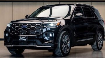 De voorzijde van de Ford Explorer van de paus