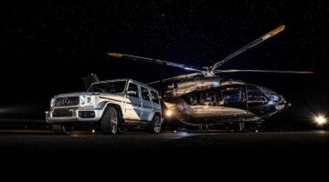 De voorkant van de Mercedes G63 en de ach145 Mercedes Edition