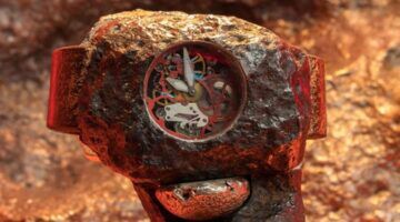 Het uit een meteoriet vervaardigd horloge