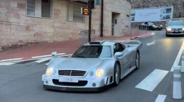 Fernando Alonso in zijn Mercedes CLK GTR