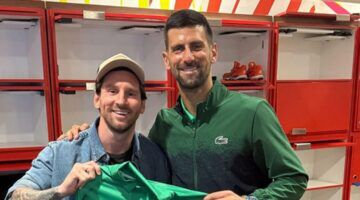 Novak Djokovic, die &eacute;&eacute;n van de hoogste boetes uit de geschiedenis van het tennis kreeg