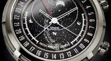 Een detailshot van de Patek Philippe Celestial Sunrise and Sunset