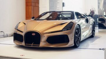 De voorzijde van de Bugatti W16 Mistral