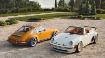 De twee Porsches ontworpen door Singer en Louis Vuitton