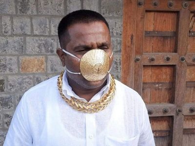 man India gouden mondkapje Pure Luxe