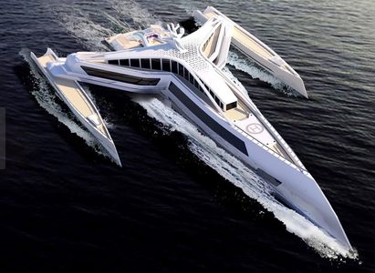 Illustratie voor: Dit Zuid-Koreaanse superjacht is geïnspireerd op een Star Wars luchtschip