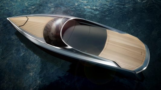 Illustratie voor: Aston Martin Onthult de AM37. Een Nieuwe Auto? Nee, een Prachtige Design Powerboat! (video)