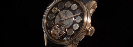 Louis Moinet horloge met 12 meteoriet inzetstukken