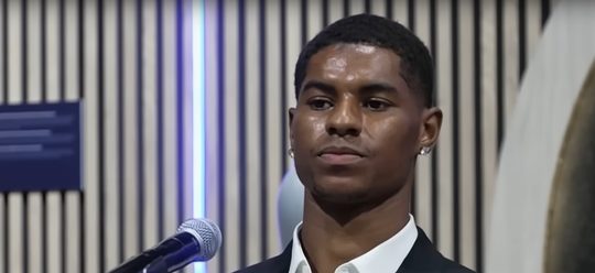 Marcus Rashford tijdens zijn presentatie bij FC Barcelona
